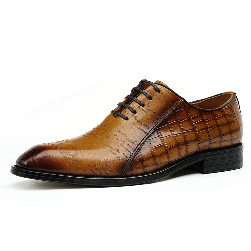 Eldorian Croc-Pattern Oxfords