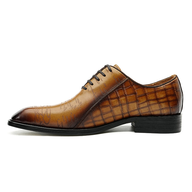 Eldorian Croc-Pattern Oxfords