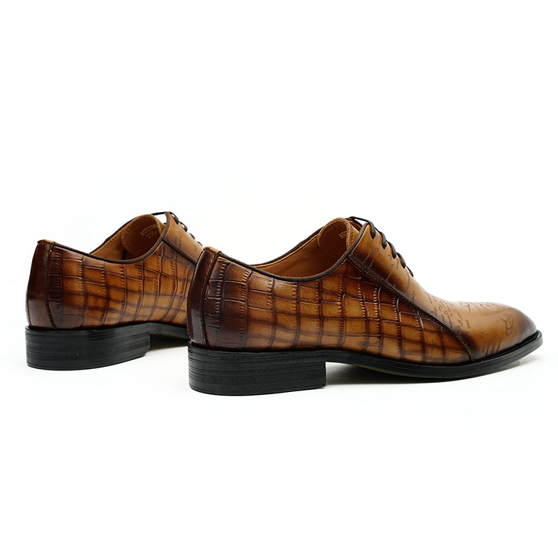 Eldorian Croc-Pattern Oxfords