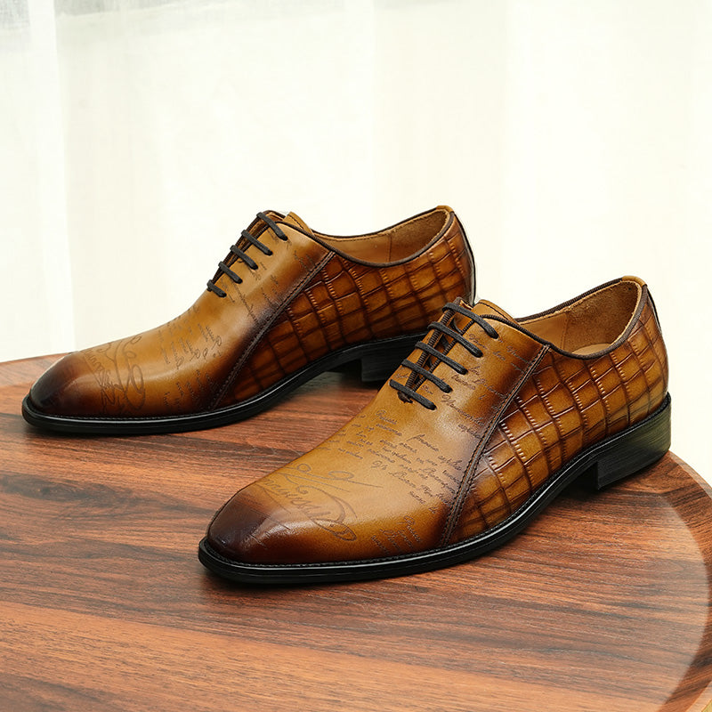 Eldorian Croc-Pattern Oxfords