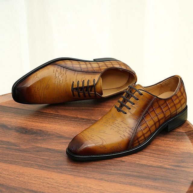 Eldorian Croc-Pattern Oxfords