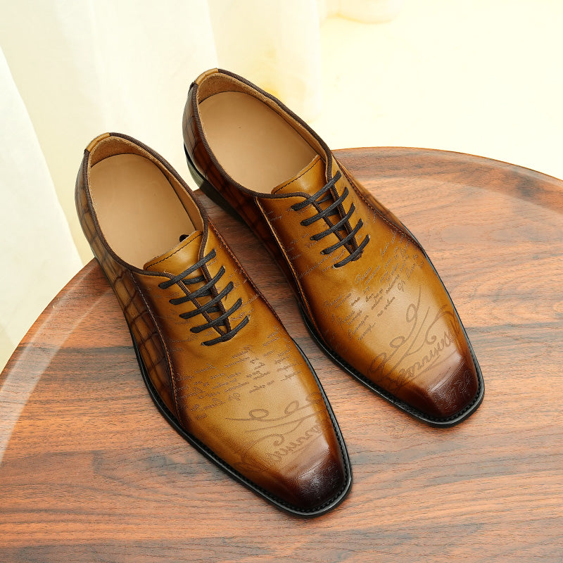 Eldorian Croc-Pattern Oxfords