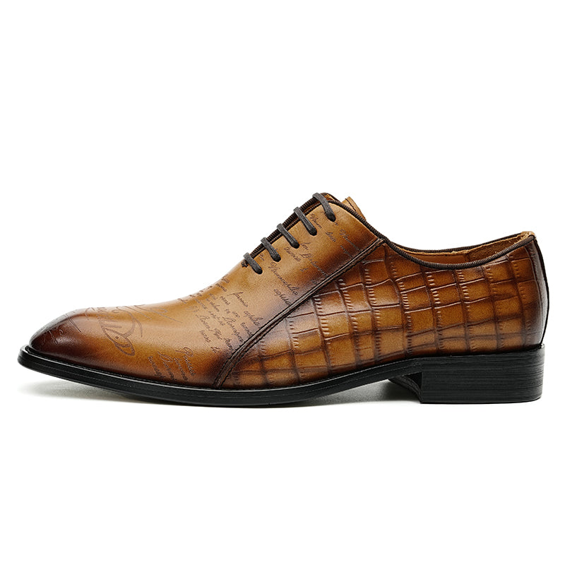 Eldorian Croc-Pattern Oxfords