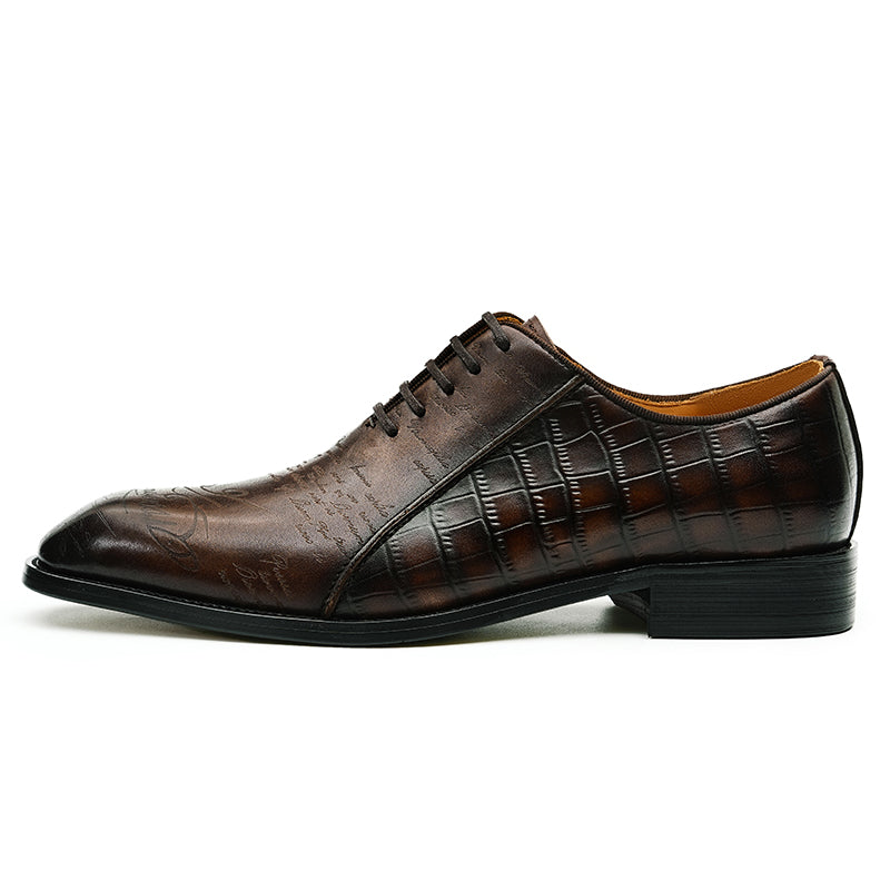 Eldorian Croc-Pattern Oxfords
