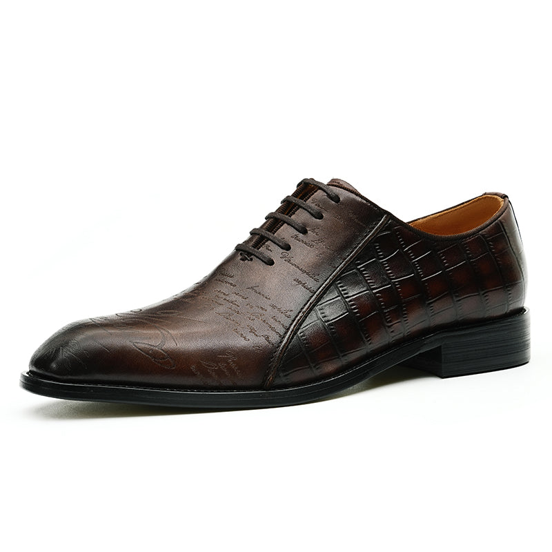 Eldorian Croc-Pattern Oxfords