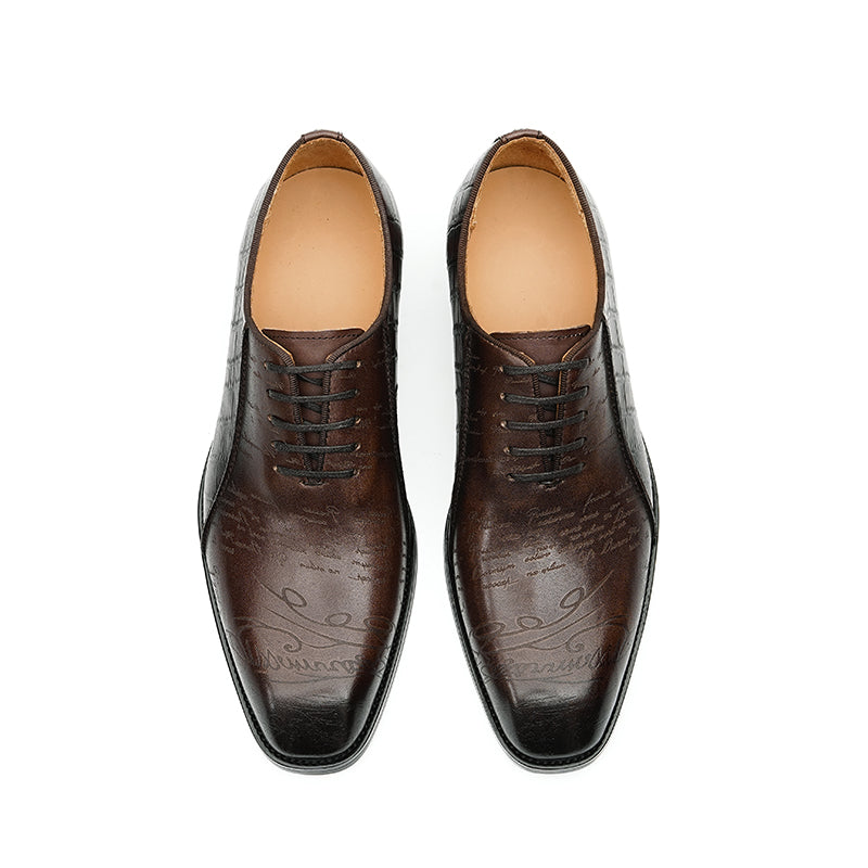 Eldorian Croc-Pattern Oxfords