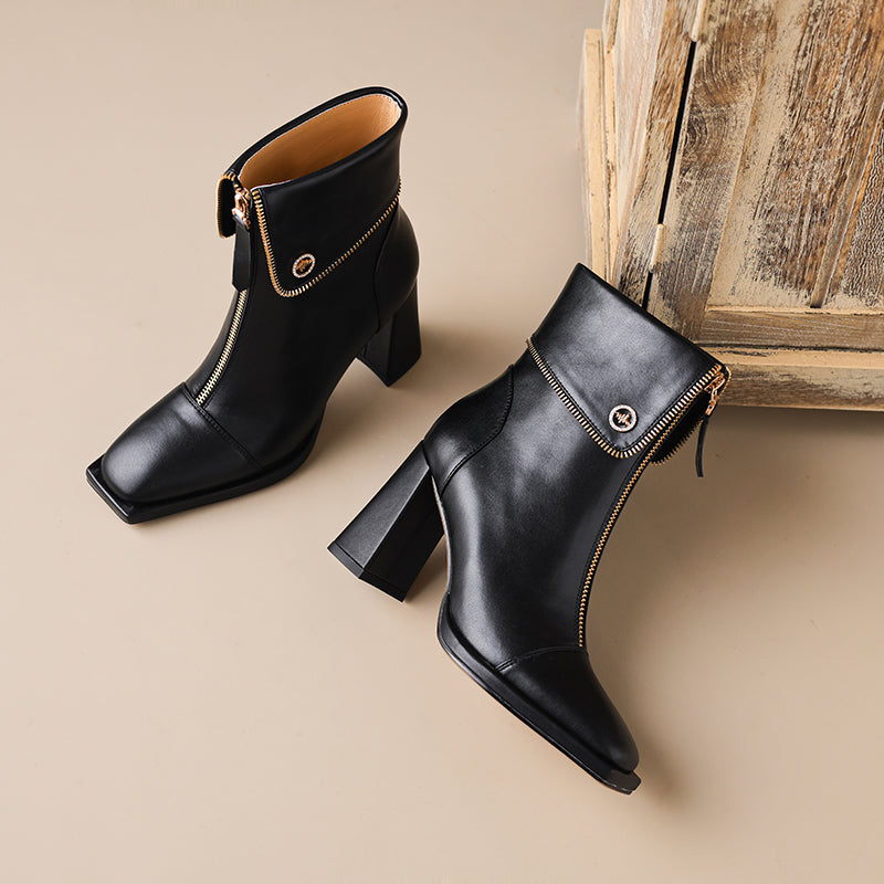 Veltique Elegance Zip Booties