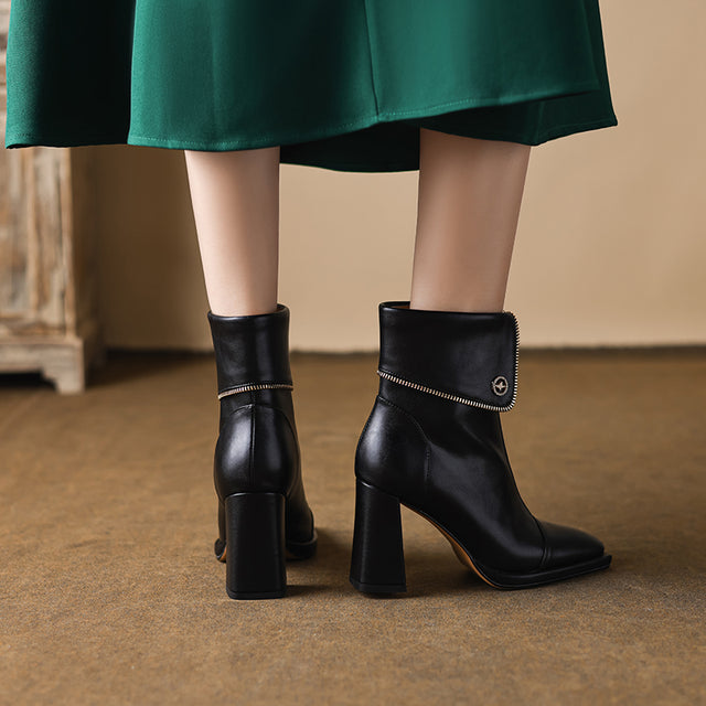 Veltique Elegance Zip Booties