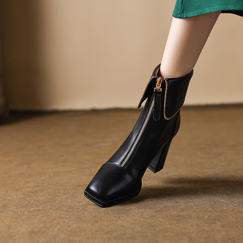 Veltique Elegance Zip Booties