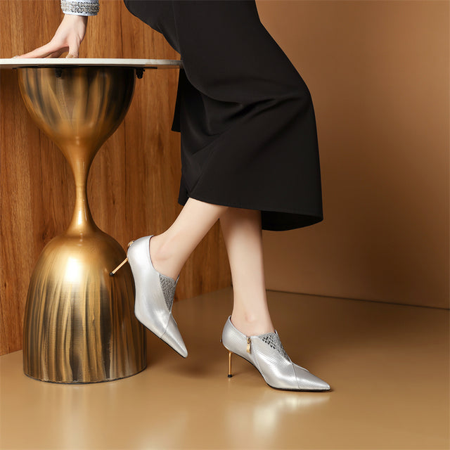 Opulessa Exotic Leather Pointed Toe Heels