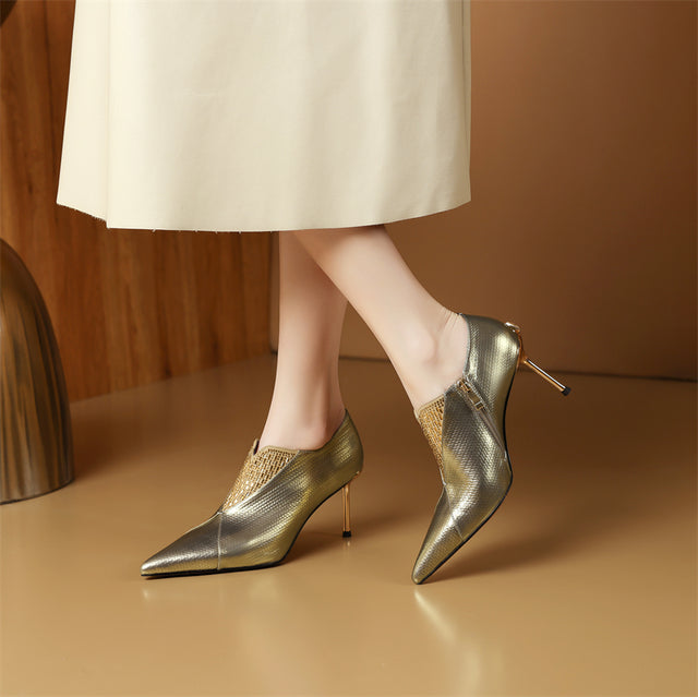 Opulessa Exotic Leather Pointed Toe Heels