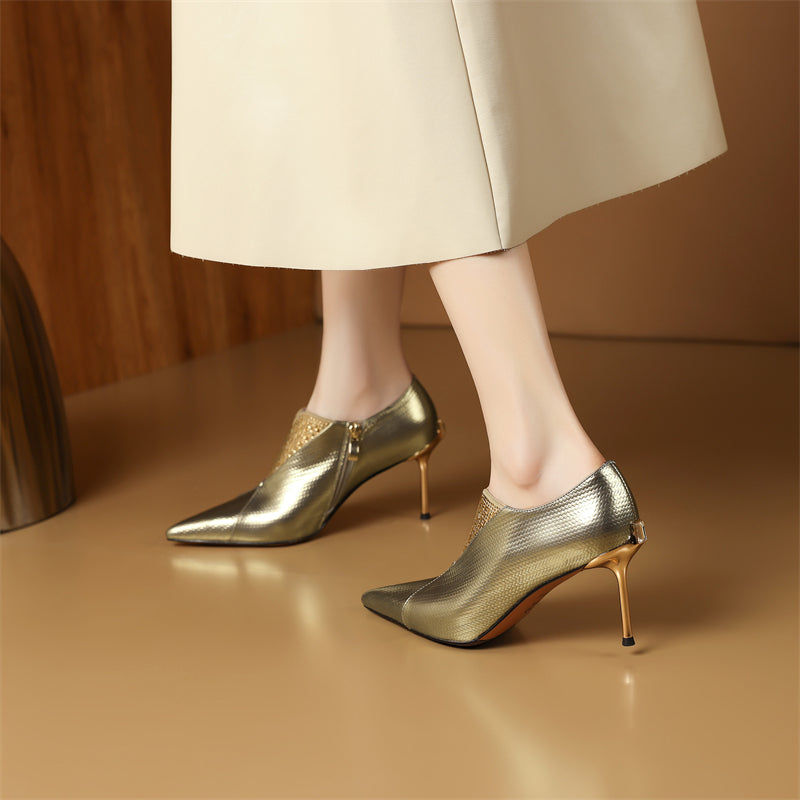 Opulessa Exotic Leather Pointed Toe Heels