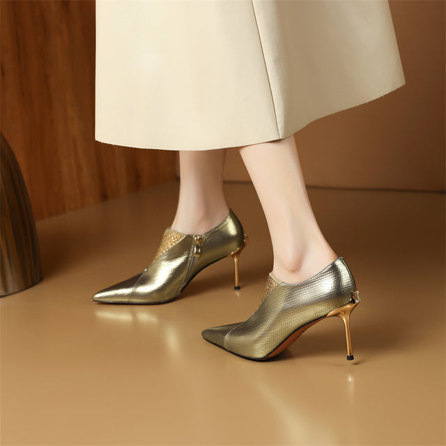 Opulessa Exotic Leather Pointed Toe Heels