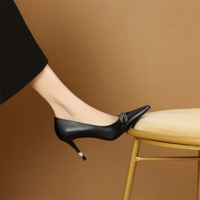 AlliChic Serpatura Exotic Leather High Heels