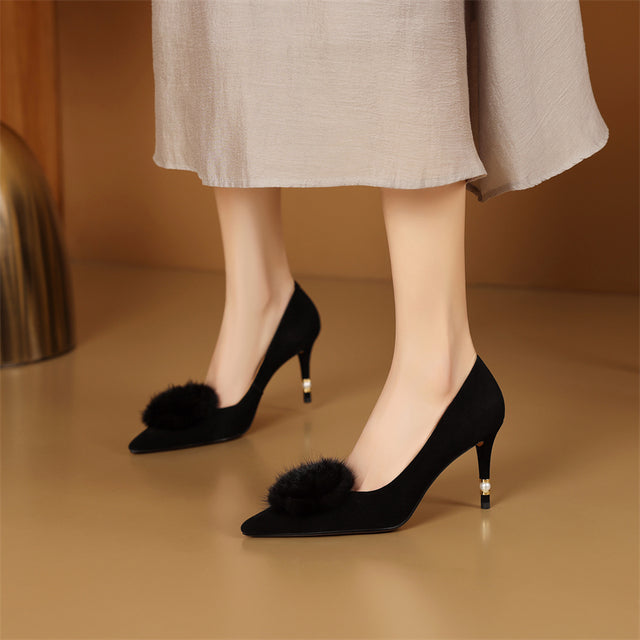 AlliChic Granderie Exotic Suede High Heels