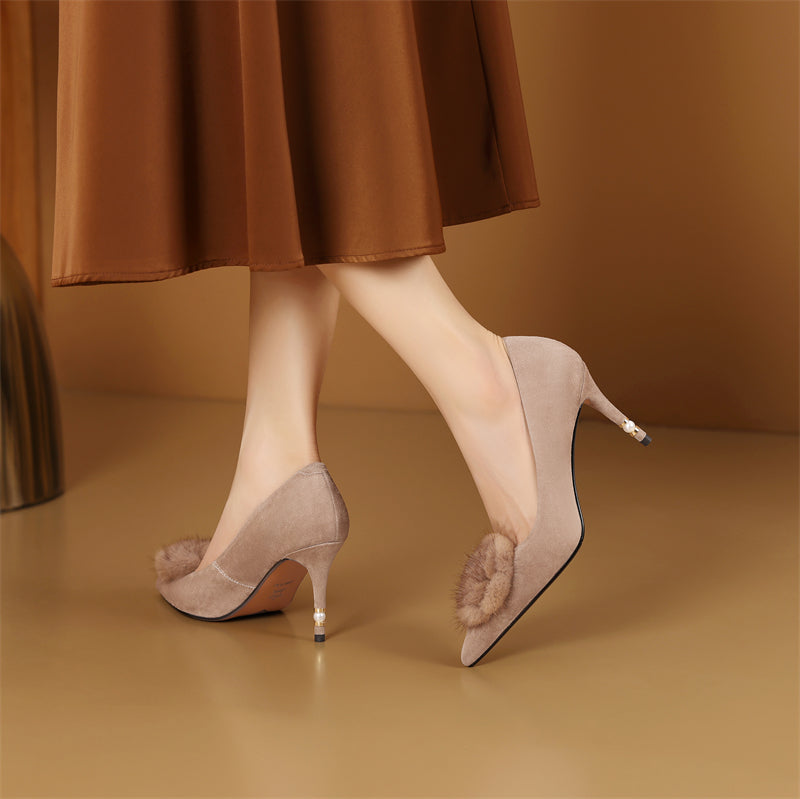 AlliChic Granderie Exotic Suede High Heels