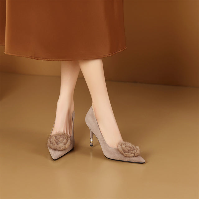 AlliChic Granderie Exotic Suede High Heels