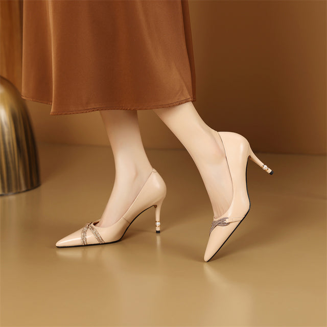 AlliChic Serpatura Exotic Leather High Heels