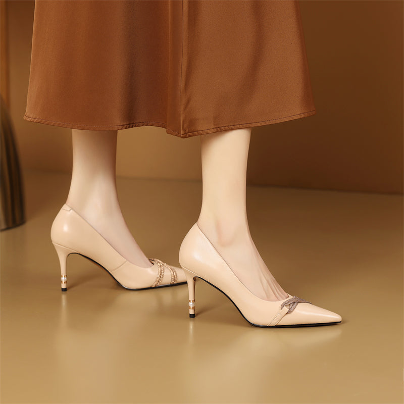 AlliChic Serpatura Exotic Leather High Heels