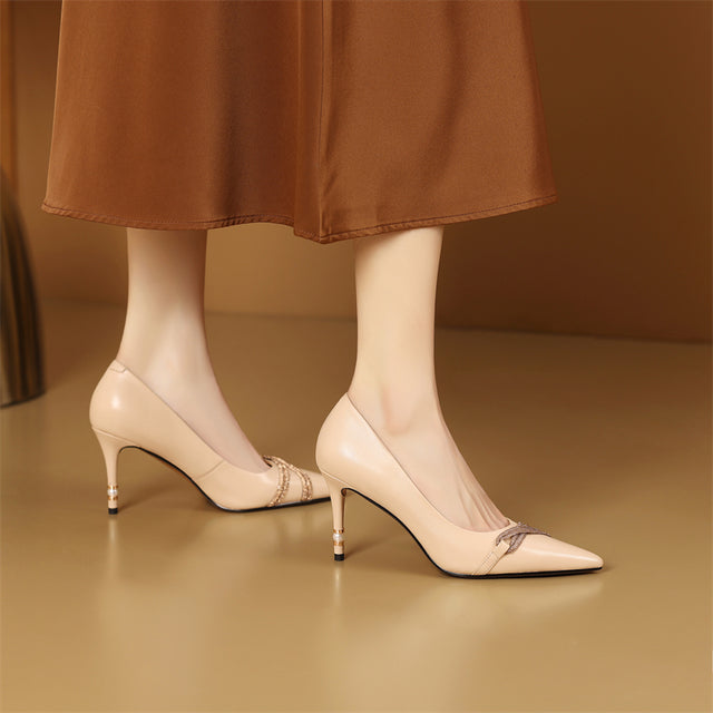 AlliChic Serpatura Exotic Leather High Heels