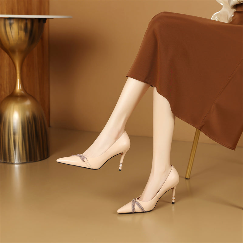 AlliChic Serpatura Exotic Leather High Heels