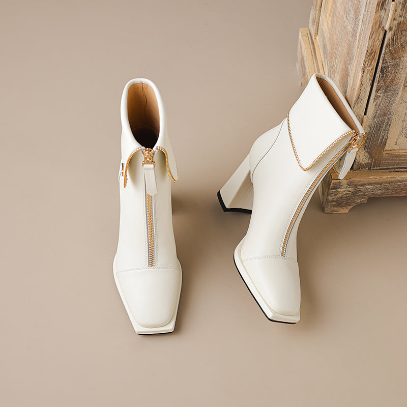 Veltique Elegance Zip Booties