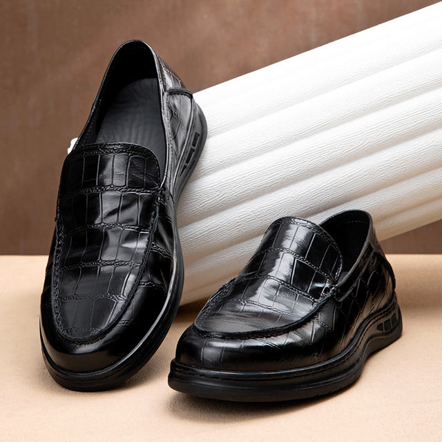 Veltique Croc-Textured Glide Loafers