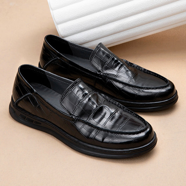 Veltique Croc-Textured Glide Loafers