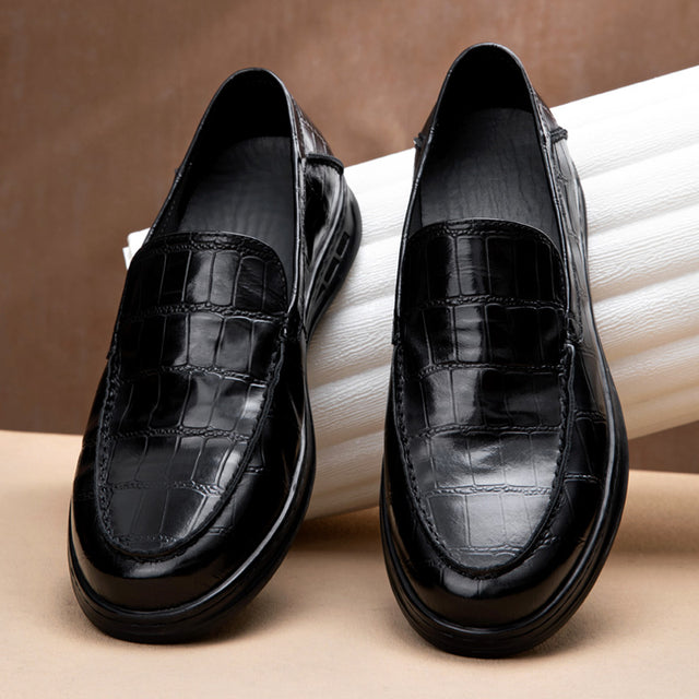 Veltique Croc-Textured Glide Loafers