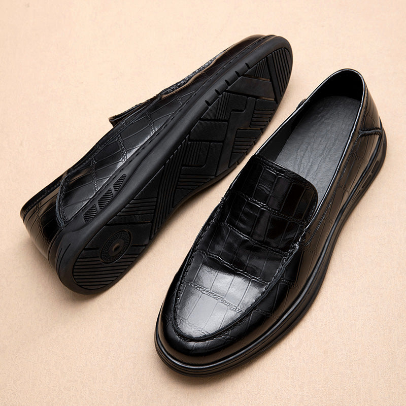 Veltique Croc-Textured Glide Loafers