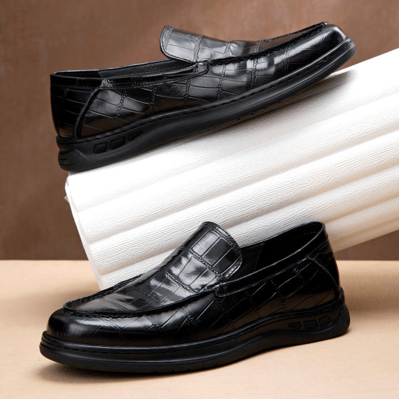 Veltique Croc-Textured Glide Loafers