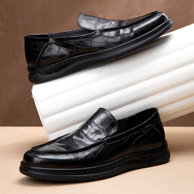 Veltique Croc-Textured Glide Loafers