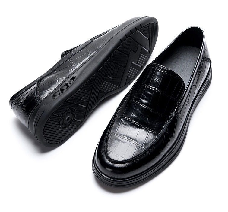 Veltique Croc-Textured Glide Loafers