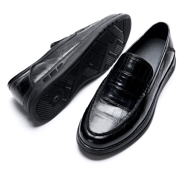 Veltique Croc-Textured Glide Loafers