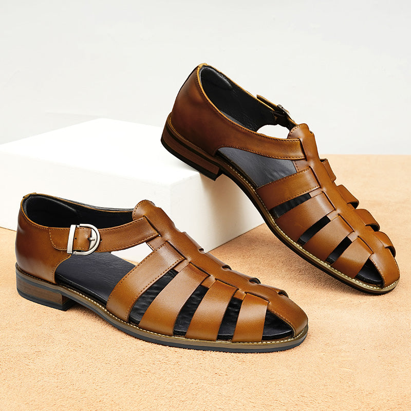 Exoticade Chic Buckle Leather Sandals