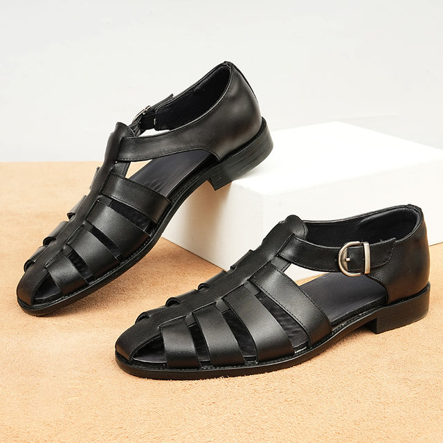 Exoticade Chic Buckle Leather Sandals