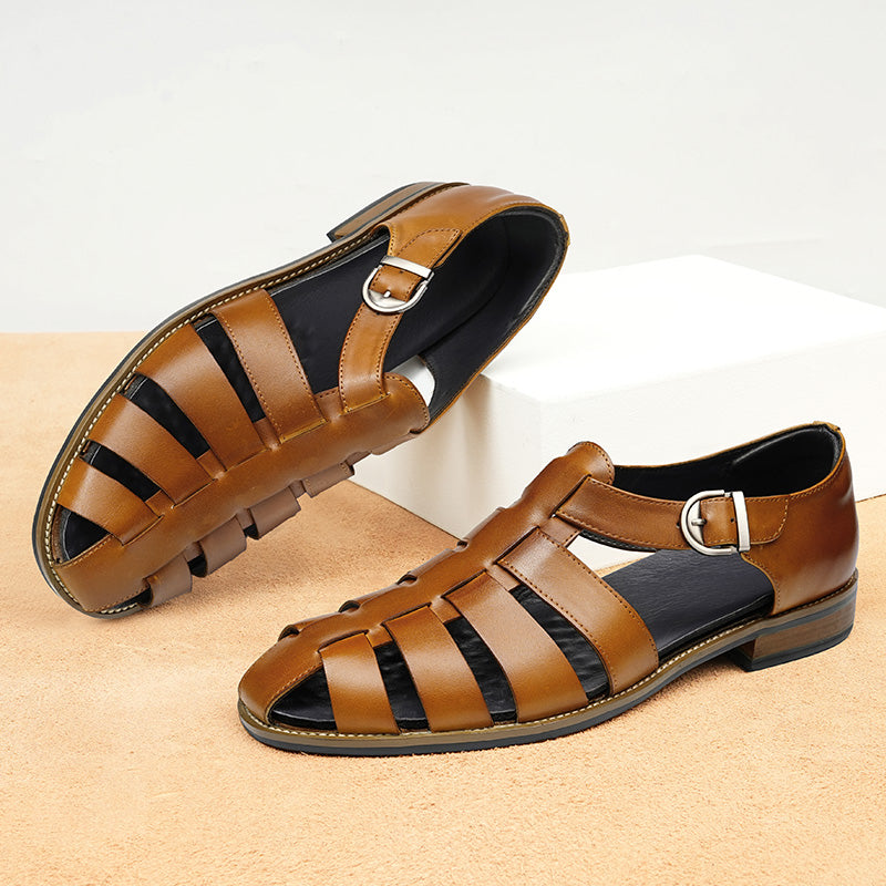 Exoticade Chic Buckle Leather Sandals