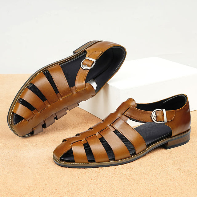 Exoticade Chic Buckle Leather Sandals