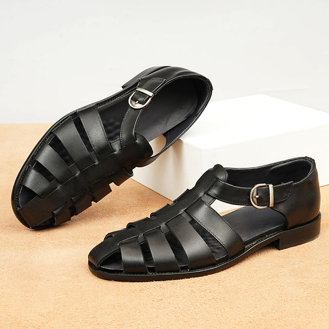 Exoticade Chic Buckle Leather Sandals