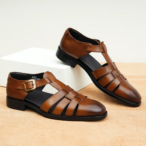 Lavish Leather Buckle Sandals