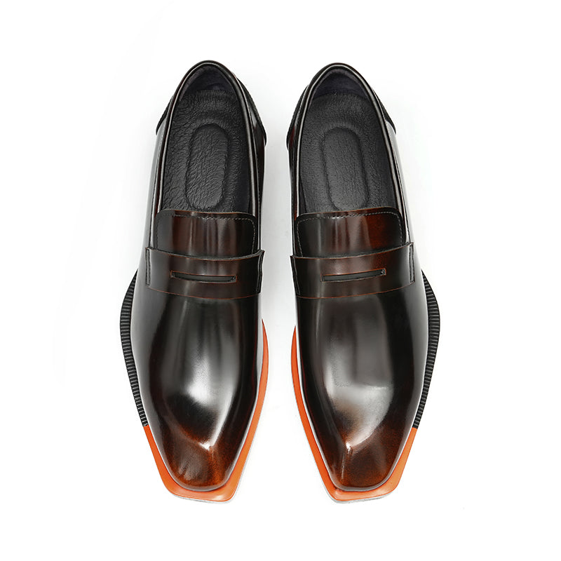 Aurastyle Ebonique Croc Leather Brogues