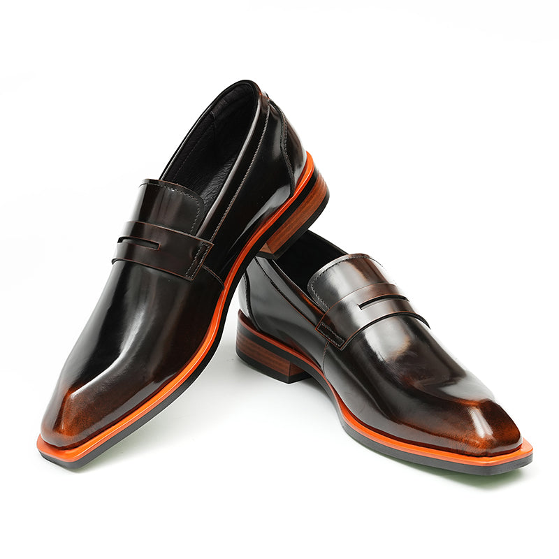 Aurastyle Ebonique Croc Leather Brogues