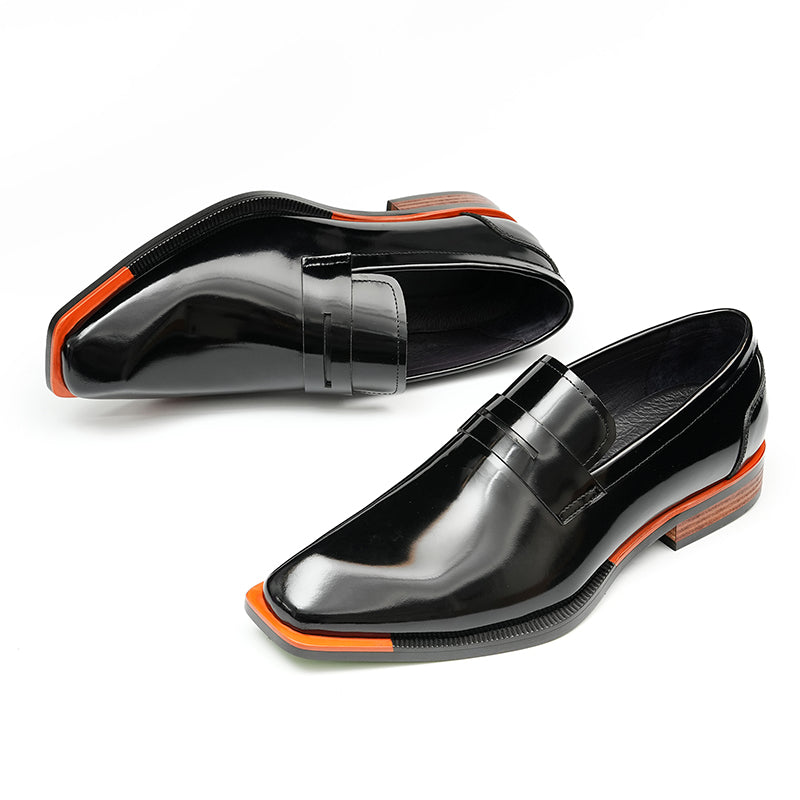 Aurastyle Ebonique Croc Leather Brogues