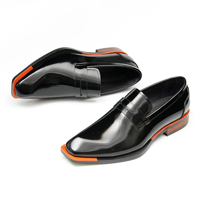 Aurastyle Ebonique Croc Leather Brogues