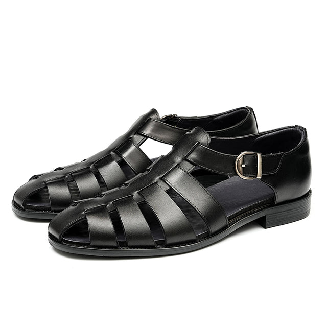 Exoticade Chic Buckle Leather Sandals
