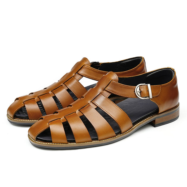 Exoticade Chic Buckle Leather Sandals