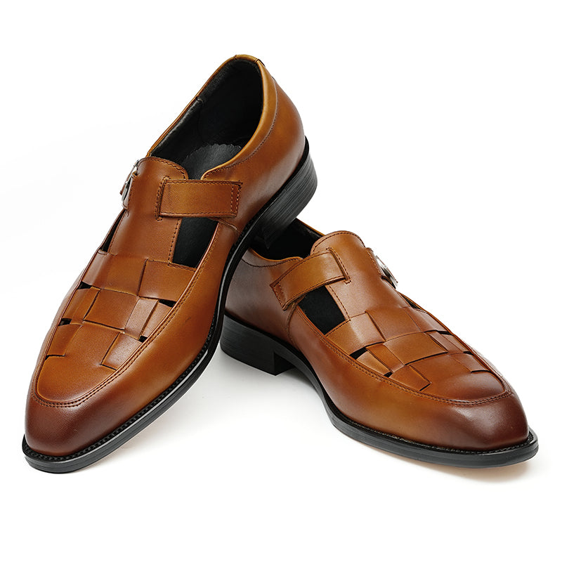 Viprano Chic Buckle Leather Sandals