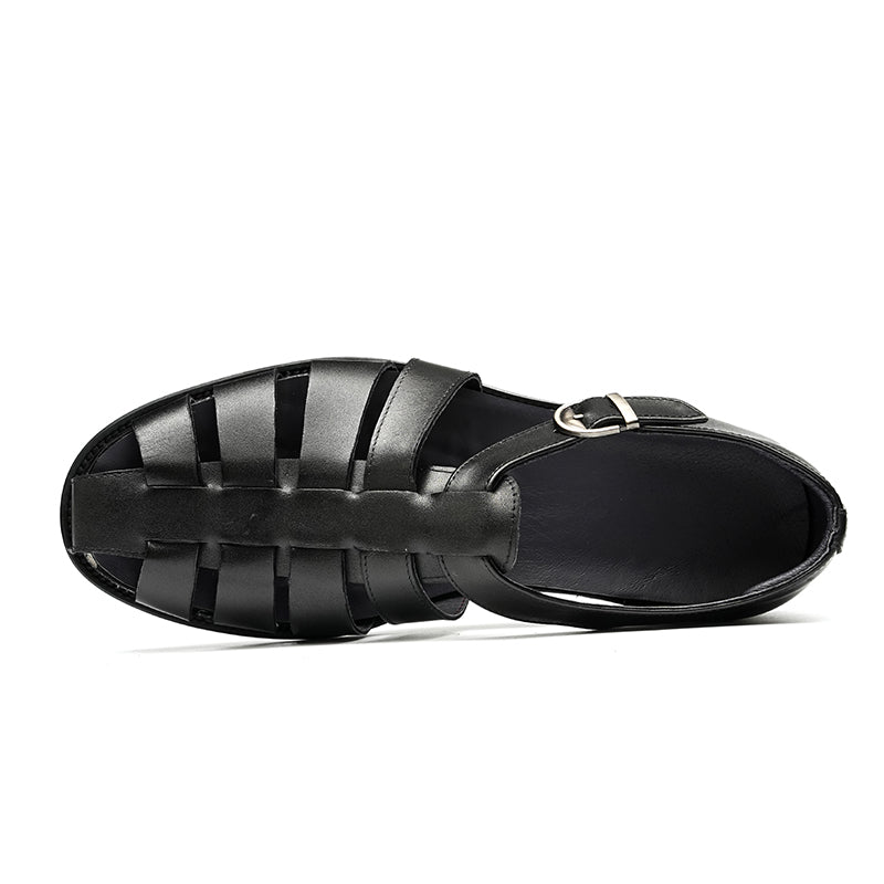 Exoticade Chic Buckle Leather Sandals