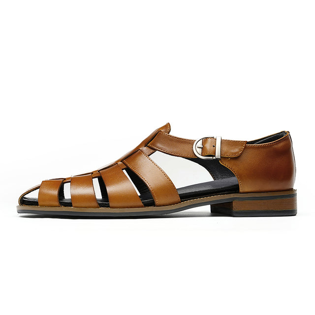 Exoticade Chic Buckle Leather Sandals