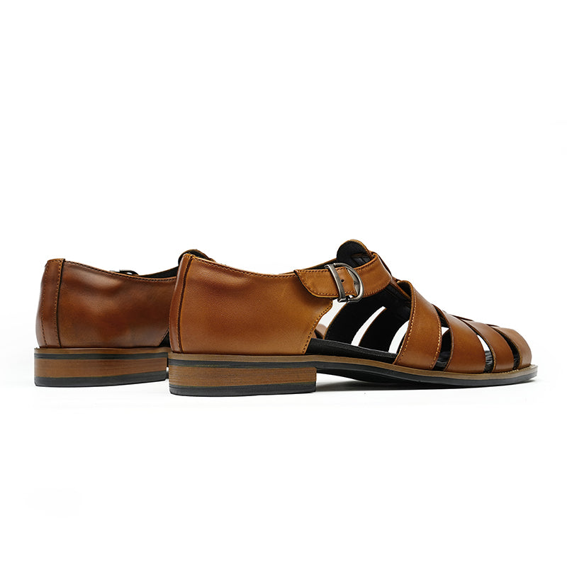 Exoticade Chic Buckle Leather Sandals